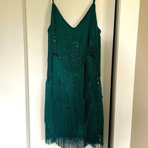 Lulus sequins and fringe cocktail dress